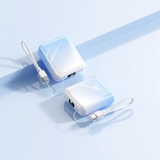 GoaTa 보조배터리고속충전 20000mAh PD 66W 디지털 디스플레이 내장 케이블 항공기준에 적합, 푸른 색
