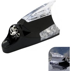 Qurbuns 자동차 지붕 풍력 발전 LED 조명 샤크 핀 안테나 플래시 장식 자체 접착 경고등 스트로브가 있는 방수 대부분의 자동차에 적합 블랙