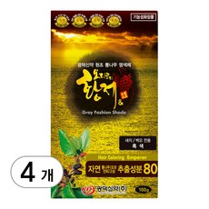 오디코디황제앤 160g (파우치형) 피부 비자극 시험 완료 새치 커버 염색약 [구성별 증정 이벤트], 흑색, 4개