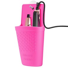 CROWATTS 내열성 실리콘 헤어 아이언 매트 및 파우치 휴대용 여행용 헤어 스트레이트너 매트 및 홀더 헤어 스타일링 도구용 1팩(민트 그린), 핫 핑크