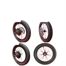 바퀴 타이어 16 14 P1154, 14 인치 뒷바퀴 단일 속도 디스크 브레이크