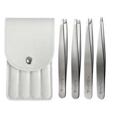 케어랩 핀셋 4종 세트 프리미엄 정밀 족집게 일본, 1세트, 실버