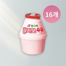 빙그레 딸기맛우유 딸기우유 240ml 16개