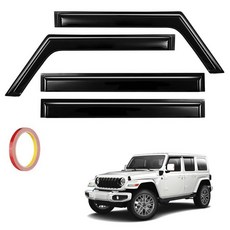 Blshwez 창문 벤트 바이저 4개 외부 장착 윈도우 디플렉터 2018-2025 지프 랭글러 JL 및 2020-2025 글래디에이터용 레인 가드, 2018-2025 Jeep Wrangler JL