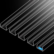 모노이드 캐비닛 도어 프로텍터 주방 및 서랍 전면용 슬립온 플라스틱 엣지 가드 마모 방지 갈라짐 변색 범퍼 - 두께 58인치 길이 39.4인치 투명 5팩, 3/4" Thick, 24", 10