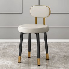 화장대의자 등받이 스툴 메이크업 카페 양털 흰색 파우더룸 침실 수툴, 골드백 퓨어그레이