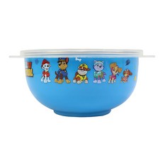 不鏽鋼防滑碗 止滑碗 隔熱碗 波力 雙耳碗 餐碗 幼稚園餐碗 麵包超人 汪汪隊 迪士尼 巧虎 POLI 兒童碗 學習碗, 1個, 餐碗-汪汪隊立大功 / 5736, 藍色-汪汪隊立大功