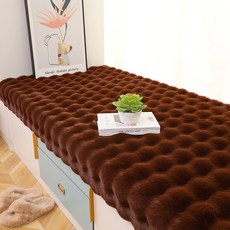 DFMEI 泡泡絨飄窗墊 加厚防滑毛絨地墊臥室牀邊毯榻榻米墊, 1cm, 泡泡絨飄窗墊深咖色:50*80cm
