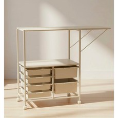 Bonito 렌지대 이동식 밥솥 수납장, 2단, 차콜그레이