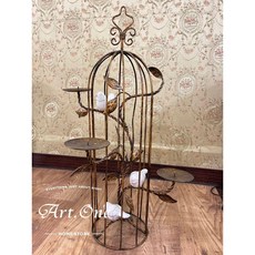 歐風鐵藝鳥籠燭台擺飾，c35-26.5造型燭台，浪漫居家裝飾，鳥籠造型設計，增添生活品味