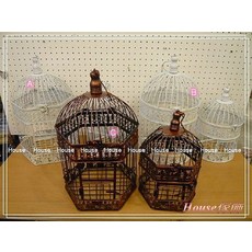 House傢飾 二件式鍛鐵鳥籠花器 3款 新品上市, 1個