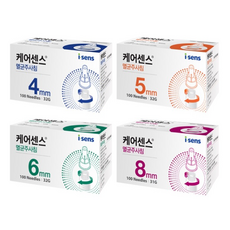 케어센스 인슐린 멸균주사침 1박스 100개 4mm 5mm 6mm 8mm 인슐린 펜니들 SW, 100개입, 5mm (32G) 100개입