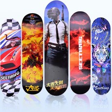 新品開售 兒童四輪滑闆 兒童滑闆楓木雙翹闆卡通龍初學者滑闆車青少年滑闆, 翻糖樂園,雙面貼紙（43*13）塑料輪, 1個