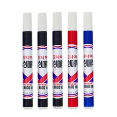 모나미 유성매직 단색 유성펜 마카펜, 1팩, 검정3+빨강1+파랑1