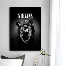 밴드 N-Nirvana 포스터 캔버스 벽 아트 인쇄 장식 벽화 홈 선물 프레임 없음, 9. Black2