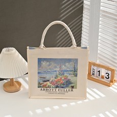 컨플릭 명화 데일리 캔버스 도트 에코백