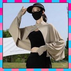 冰絲防曬披肩 防紫外綫 薄外套, 1個, 冰絲防曬口罩-黑色,均碼 80-150斤