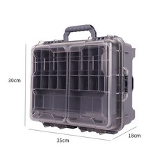 台灣出貨 多功能防水手提路亞釣箱配件收納箱配件盒假餌盒便攜工具箱戶外, 多功能手提路亞釣箱【灰色】, 1個