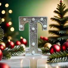 LED 조명 글자 실버 알파벳 번호 야간 집 크리스마스 생일 파티 용품 장식 21cm, 22 T, 01 21cm