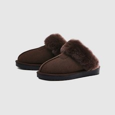 커스텀에이드 우먼 2.5cm 플랫폼 가죽 털 슬리퍼 니나(CW0058DB) - Dark brown 639473