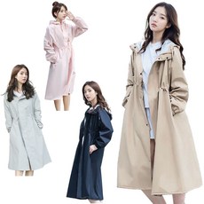 깔끔더하기 여성 골프 우비 비옷 레인코트 바람막이 코트형 우의, 파스텔그레이, 1개