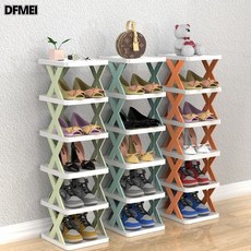 DFMEI 簡易鞋架收納門口家用室內臥室塑料客廳多層陽臺置物架宿舍小神器, 1個, 薄荷綠:一塊板子