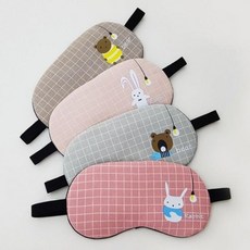 눈피로안대 애니멀 찜질 수면안대 젤팩포함, 핑크래빗