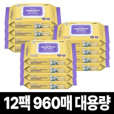 펫생각 80매 6팩 안늘어나는 고양이 강아지 물티슈 눈 귀 입 엉덩이 유기농 저자극 반려동물 펫 애견 대용량 바디티슈, 12개, 80개입