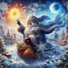 모자이크 크리스마스 겨울 페인팅 신상품 산타클로스 하우스 풍경 벽장식, 1. 6530