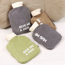 毛絨熱水袋註水隨身熱敷暖宮暖肚子宿捨暖水袋可愛灌水熱寶暖手寶, 中號咖色【900ML】,毛絨塑膠熱水袋, 1個