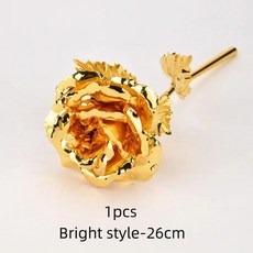 발렌타인 데이 선물 금박 장미 도금 금 인공 꽃 웨딩 장식 연인, 1개, 9. Bright style-26cm