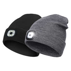 MACH LED 랜턴 비니모자, 블랙, 1개, FREE