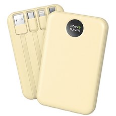 YEXXI 일체형 보조배터리 고속충전 PD 22.5W 미니 휴대용 10000mAh 4개 케이블 멀티단자, Yellow, N1 Yellow, N1