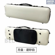 開票琴盒4/4小提琴琴盒碳纖維小提琴盒子 小提琴專用背包 輕便雙肩背帶 譜袋密碼鎖 抗壓航空託運樂器配件, 1個, 磨砂白, 磨砂白