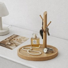 세일론 현관 분실방지 차키 열쇠 소품 악세사리 보관 인테리어 우드 트레이, 월넛 브라운