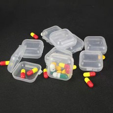 요일별 약통 원터치 알약 케이스 약 정리함 여행용 투명, 투명화이트 1칸, 1개, 기본 색상