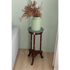 英式 Lourdes天然大理石花架 櫻桃木色, 1個, 原價