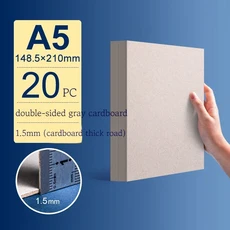 두꺼운 흰색 크래프트 종이 하드 판지 DIY 핸드메이드 카드 제작 칩보드 백킹 보드 A4/A5 1/1/2/2.5-3m, 06 A5-1.5mm-grey