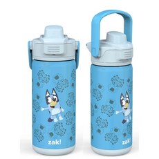 啵比小舖 美國zak! Beacon 兒童防漏吸管水瓶 - 兒童水壺推薦 安全材質 防漏設計, 1個, 布麗(不銹鋼397ml), 藍色, 16 OZ(473ml)