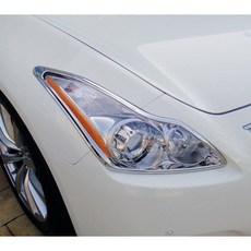 圓夢工廠 Infiniti G37 G35 2008-2014 兩門 轎跑 改裝 鍍鉻銀 車燈框飾貼 前燈框, 1個