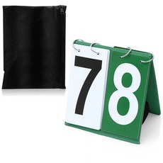 Sonwyoung 1팩 오버 네트 테니스 점수 키퍼 플립 스코어보드 휴대용 배구 농구 야외용 (숫자 0-9 그린), Green_1