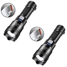 디피하우스 줌라이트 C-TYPE 충전식 손전등, 2개, 블랙