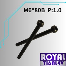 【瘋螺絲】ROYAL 鈦合金螺絲 M6*70B P:1.0 錐形螺絲 64鈦/正鈦 - 帝王黑, 1個