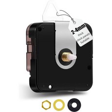 128888 슈퍼 사일런트 스윕 시계 메커니즘 5/16인치 - 59/64인치 샤프트 길이 쿼츠 월 모터 교체 부품 배터리 작동 바늘 없음, 9/16 inch Total Shaft Length