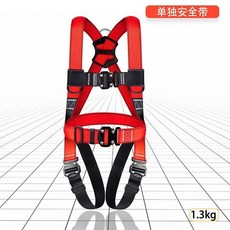 國標全身五點式安全帶，單大鉤2.7米, 1個, 红色简易款安全带背带