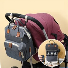 대용량 가벼운 기저귀 가방 백팩, 그레이