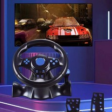 7in1 레이싱 스티어링 휠 진동 피드백 스위치용 Xbox 360xbox onePCPS43안드로이드 PC 게임 시뮬레이션 페달 포함, 7in1 레이싱 스티어링 휠 진동 피드백 스위치용 Xb