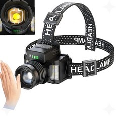 낚시 활동용 작업 감지 자동 야외 조명 등산 점등 야영 충전식 착용 머리 센서, 1개, 상세페이지 참조