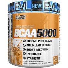 EVLUTIONNUTRITION BCAA保健粉 5000mg, Peach Lemonade, 1罐, 279g
