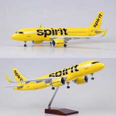 미국 스피릿 항공 A320neo 모형 비행기 항공기 다이캐스트 1:80, 기본형 (조명없음)